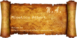 Misetics Albert névjegykártya